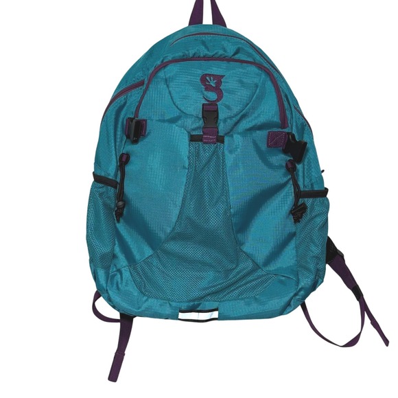 Gecko Brands Teal Purple Outdoor Backpack Lightweight Hiking Camping School Bag - Picture 1 of 8